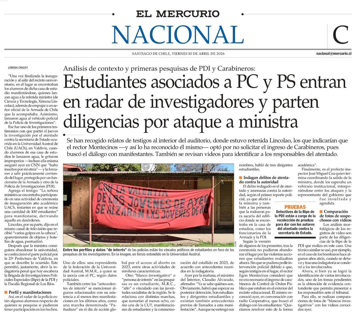 Detalles del incidente en la Universidad Austral