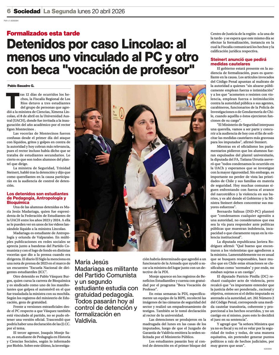 Detalles del incidente en la Universidad Austral