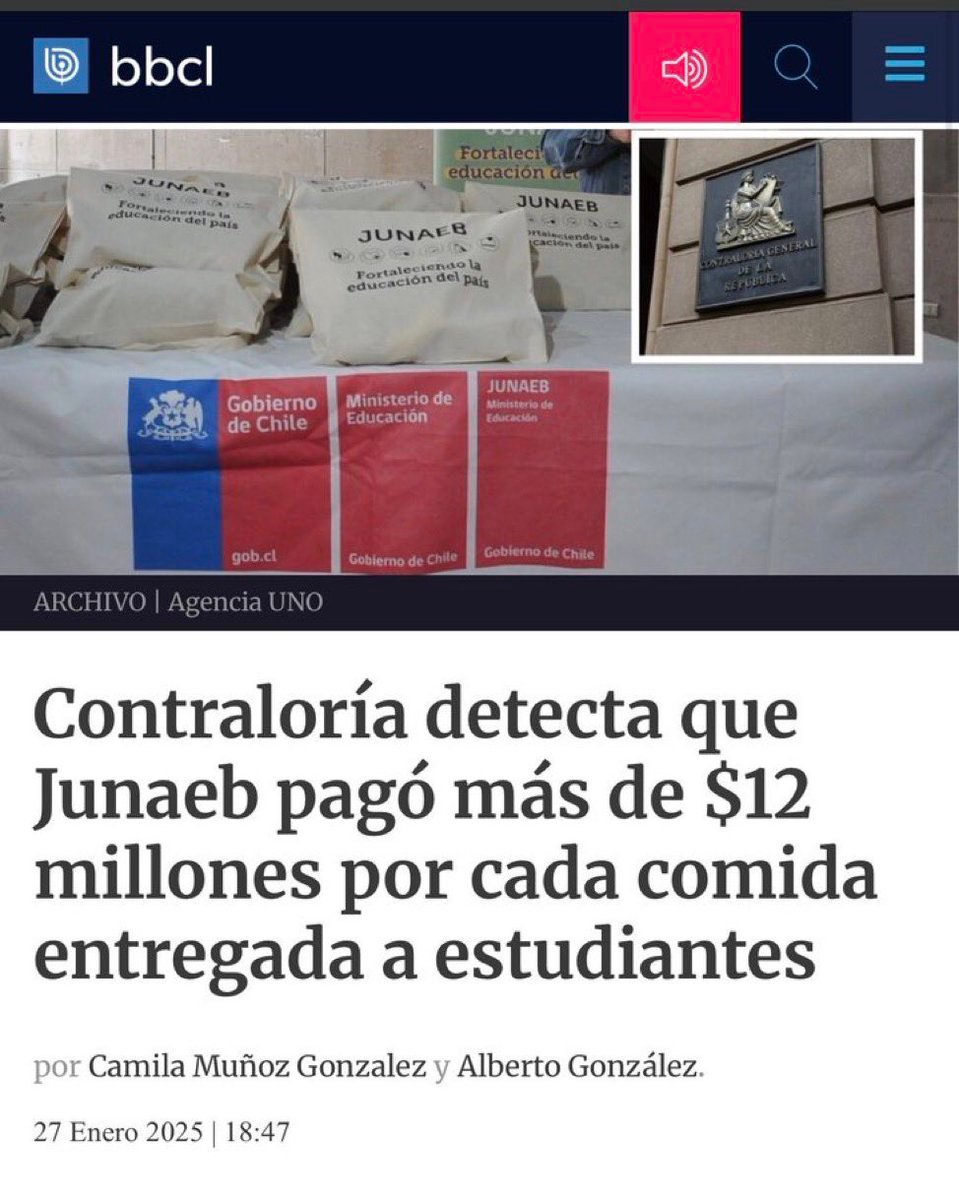 Irregularidades en la Gestión de Junaeb