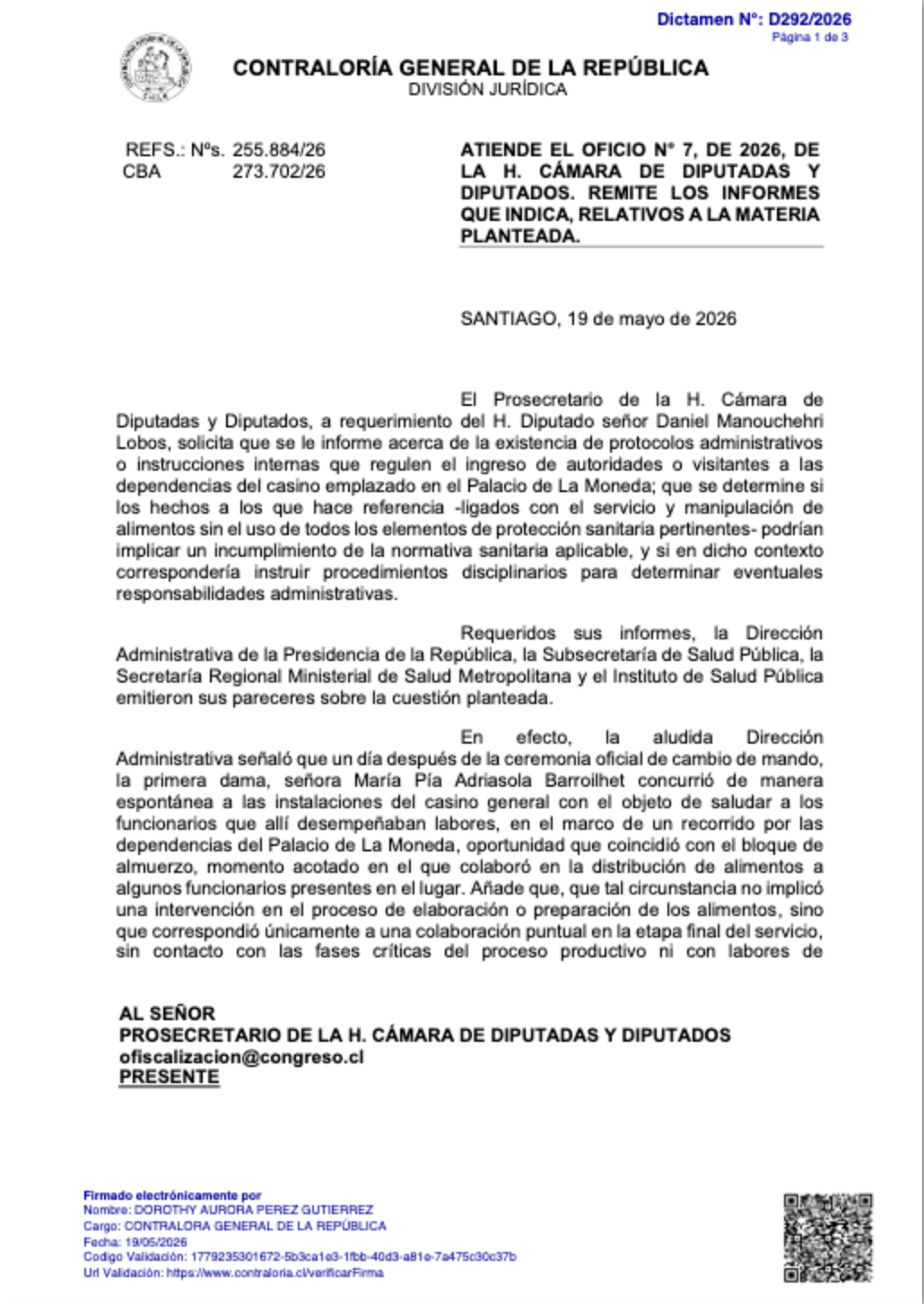 Reacciones y medidas de las autoridades