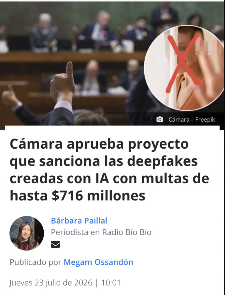 Ley de deepfakes Chile nota de biobio
