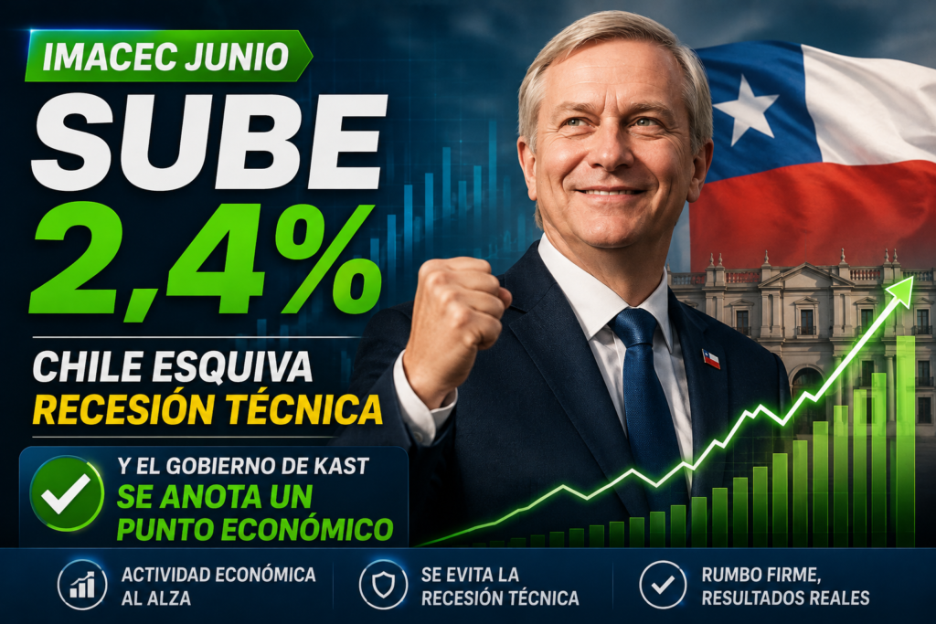 Imacec junio 2026 recesión técnica gobierno de Kast