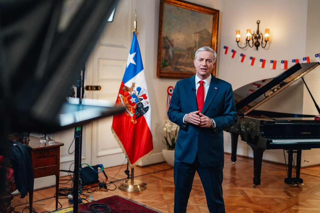 Presidente José Antonio Kast durante su primera cadena digital por Fiestas Patrias 2026