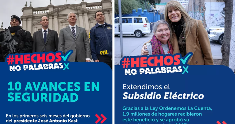 "Hechos, no palabras": Campaña comunicacional del Gobierno de Kast inunda redes sociales con los logros a 6 meses de gobierno