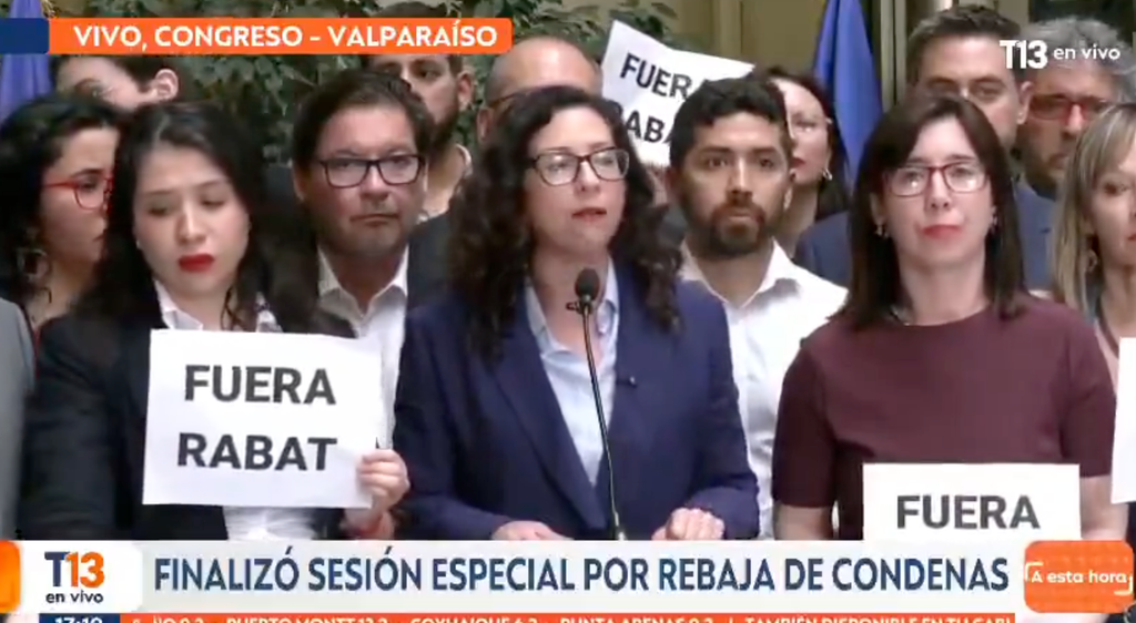 Gael Yeomans, presidenta del Frente Amplio, tras pedir la renuncia de Kast en la Cámara