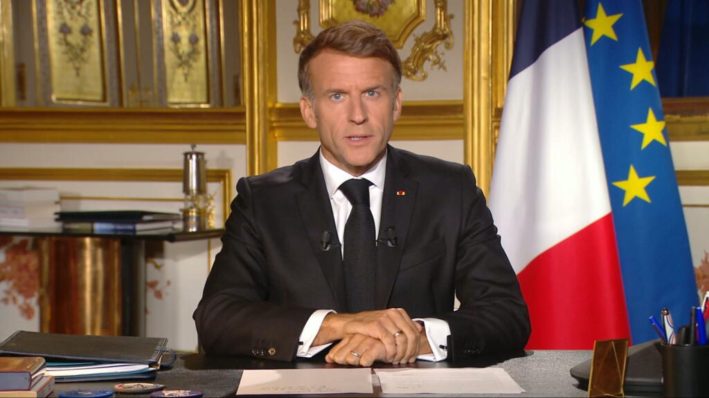 Emmanuel Macron en su declaración desde el Elíseo tras la violencia en Francia