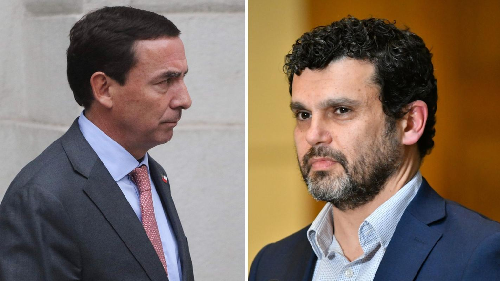 Ministro de Justicia Fernando Rabat y diputado Jaime Bassa en medio de la querella por dichos sobre red de pedofilia