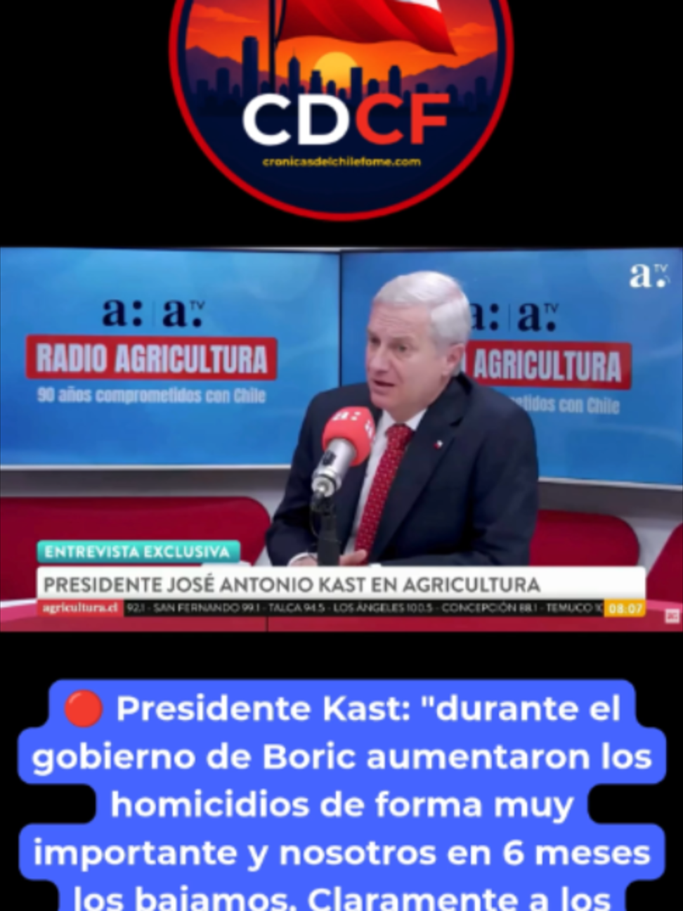 #presidentekast #agricultura #seguridad #homicidos #noticiaschile #kast #PoliticaChilena #ActualidadChile #boric