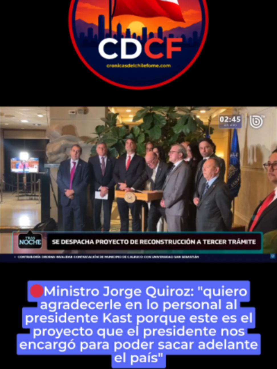 #senado #quiroz #contribuciones #noticiaschile #ActualidadChile #chile #PoliticaChilena #Kast #leydereconstruccionnacional #jorgequiroz