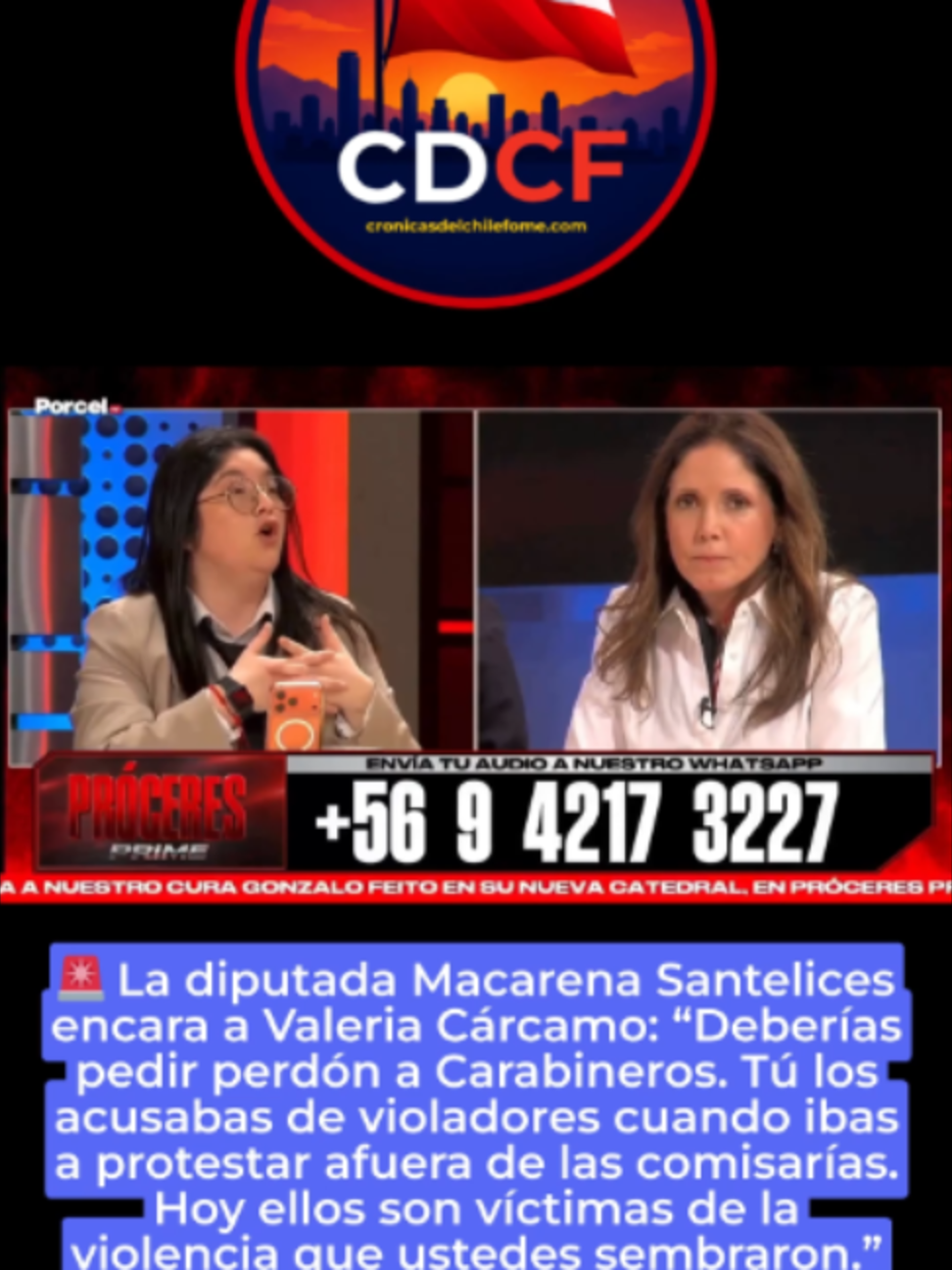 #proceres #macarenasantelices #carabineros #valeriacarcamo #ActualidadChile #noticiaschile #chile #PoliticaChilena